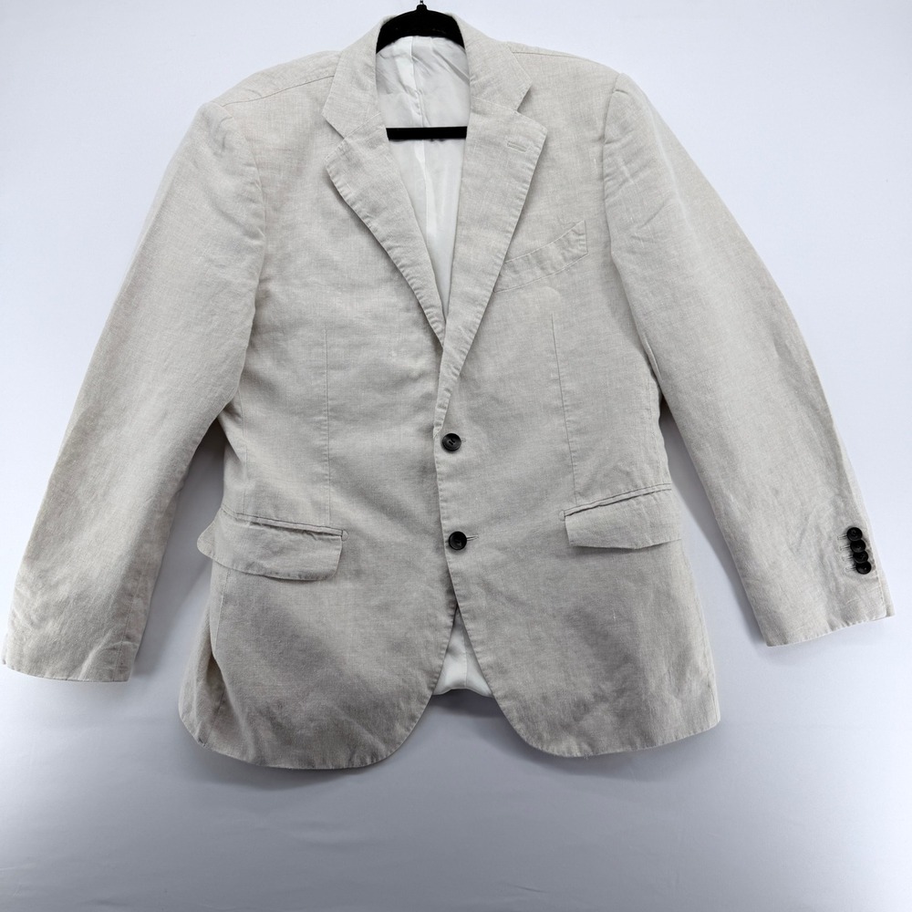 Suitsupply Mens Baird McNutt Irish Linen Blazer‎ Sport Coat Beige Oatmeal